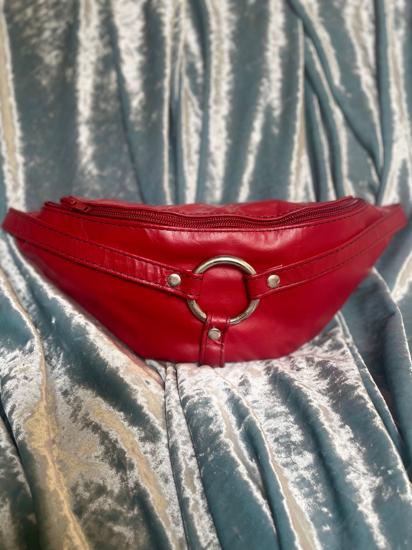 Red Fannypack with Red Harness Detail